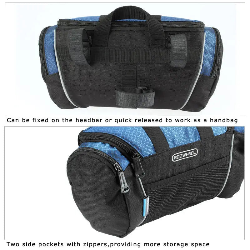 ROSWHEEL Wasserdichte Fahrrad-Lenkertasche (5L) – Praktische Umhängetasche & Radtasche