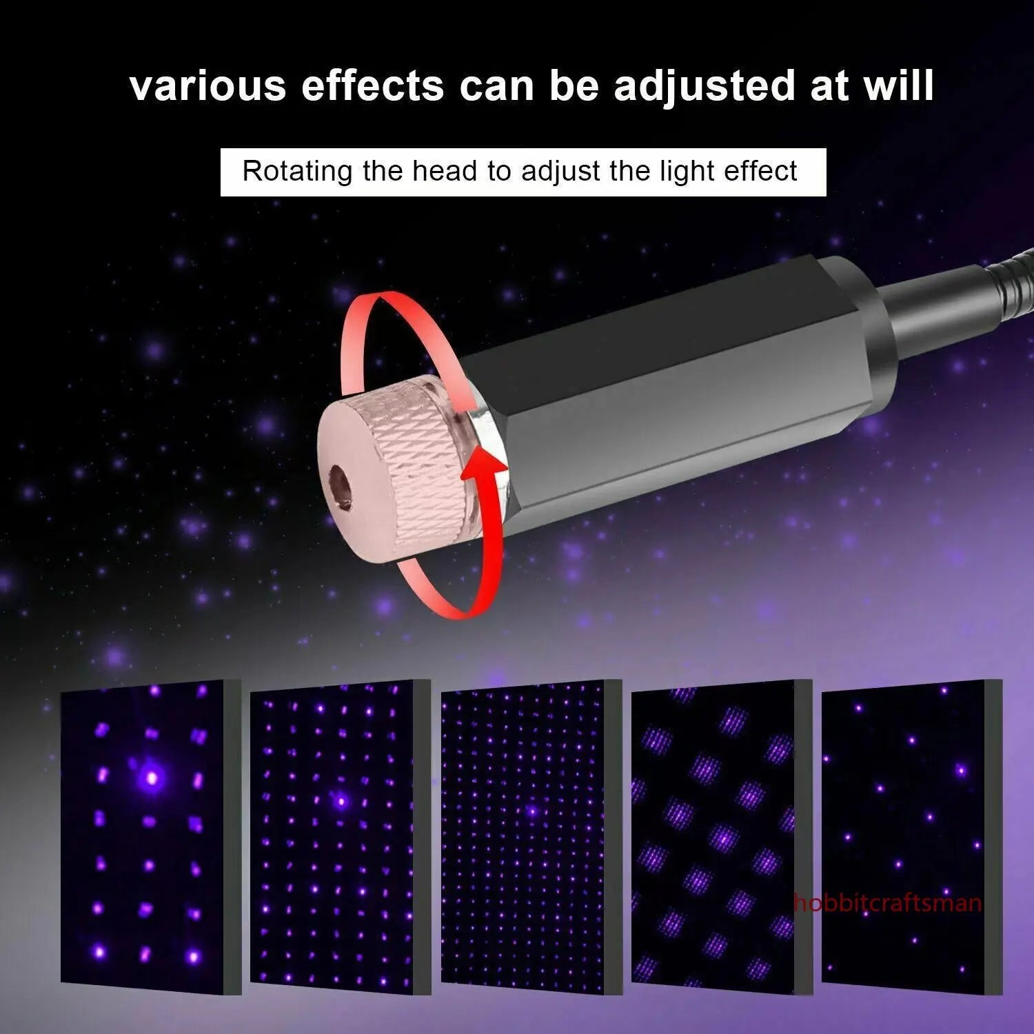 AmbientCar™ Mini LED Sternenhimmel – USB Auto-Projektor