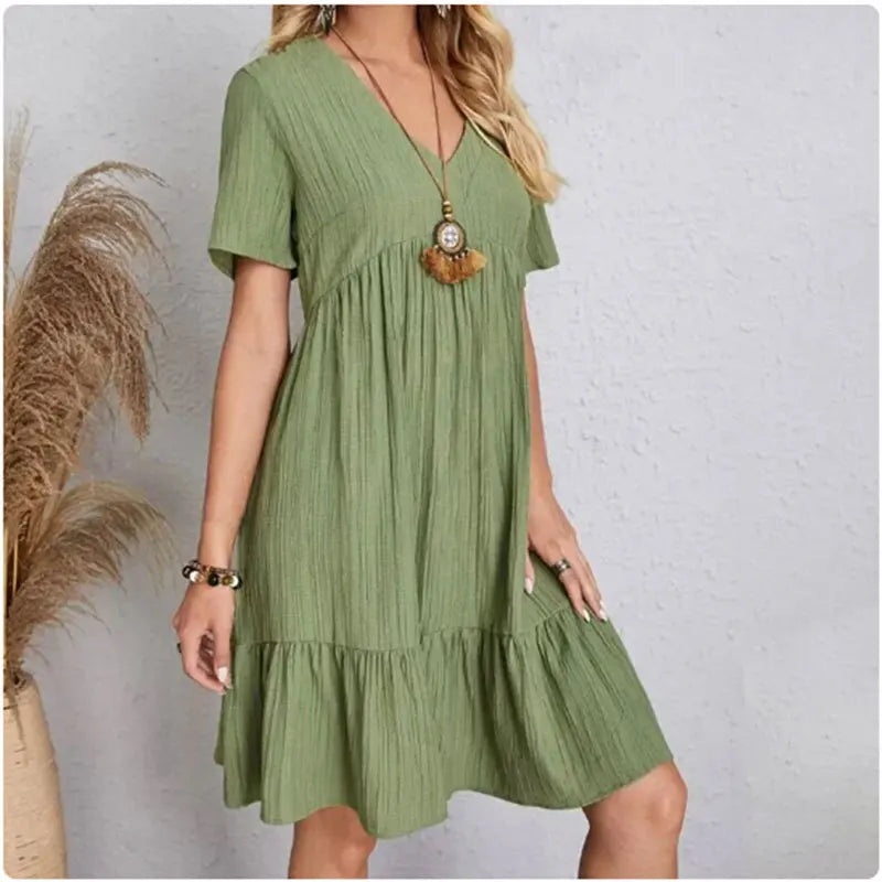 Amelia Leichtes Sommerkleid mit V-Ausschnitt