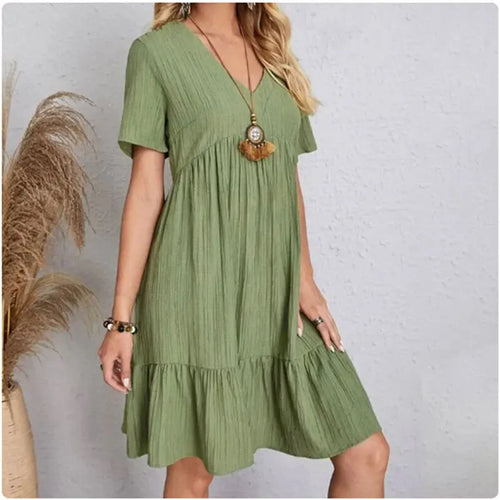 Amelia Leichtes Sommerkleid mit V-Ausschnitt