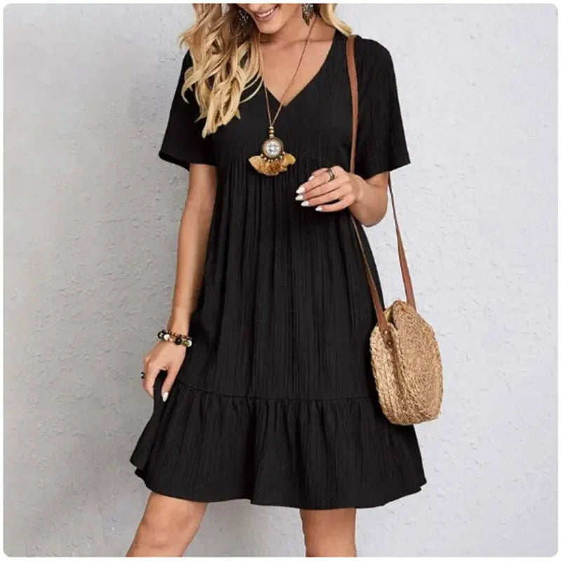 Amelia Leichtes Sommerkleid mit V-Ausschnitt