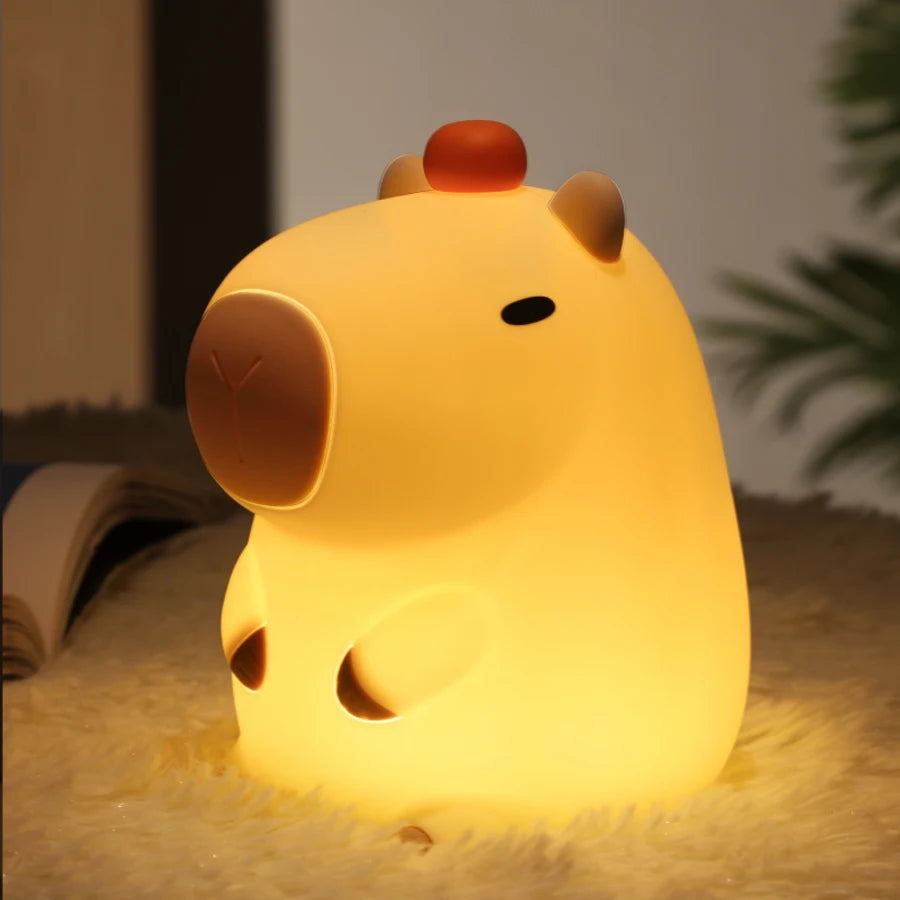Süßes Capybara LED-Nachtlicht – Dimmbares Silikon-Schlummerlicht für Kinder & Babys