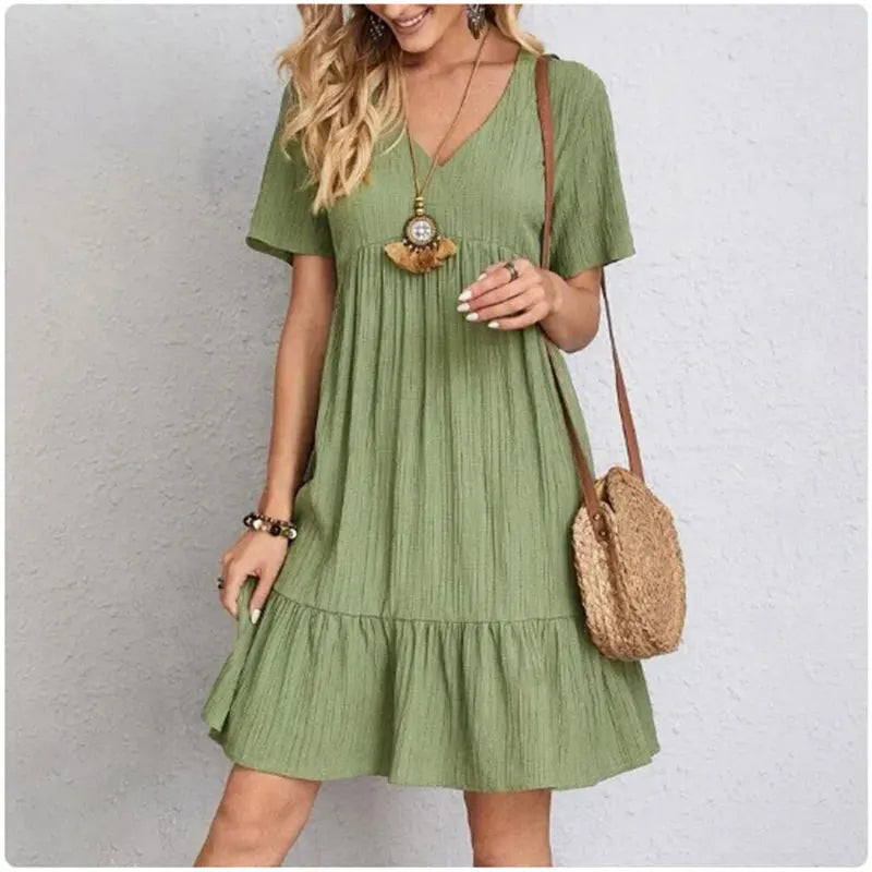 Amelia Leichtes Sommerkleid mit V-Ausschnitt