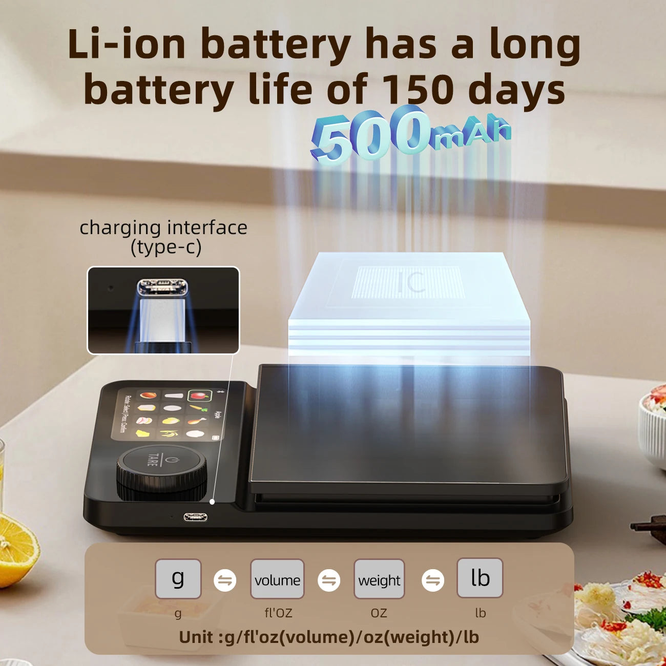 CityShop™ Smart-Kitchen Pro – Digitale Küchenwaage mit Präzisionssensor
