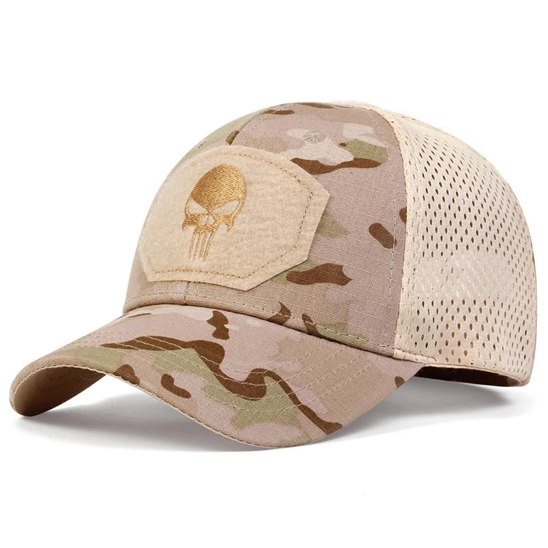 Unisex-Baseballkappe mit Totenkopf-Stickerei – Cooler Style trifft maximale Belüftung