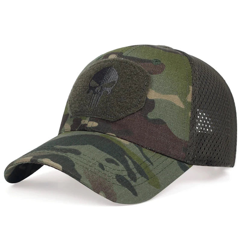 Unisex-Baseballkappe mit Totenkopf-Stickerei – Cooler Style trifft maximale Belüftung