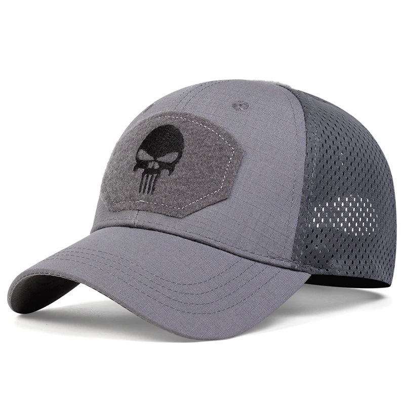 Unisex-Baseballkappe mit Totenkopf-Stickerei – Cooler Style trifft maximale Belüftung