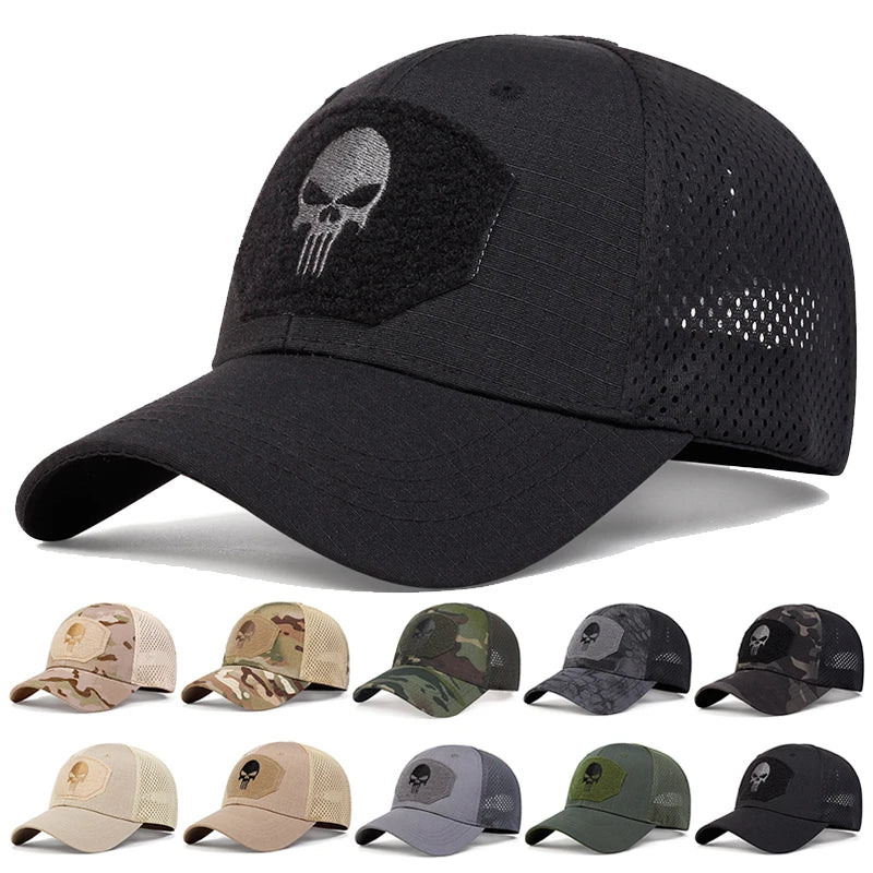 Unisex-Baseballkappe mit Totenkopf-Stickerei – Cooler Style trifft maximale Belüftung