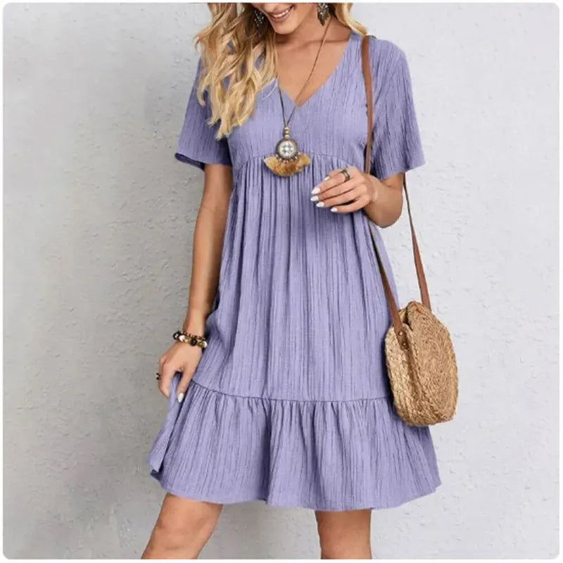 Amelia Leichtes Sommerkleid mit V-Ausschnitt