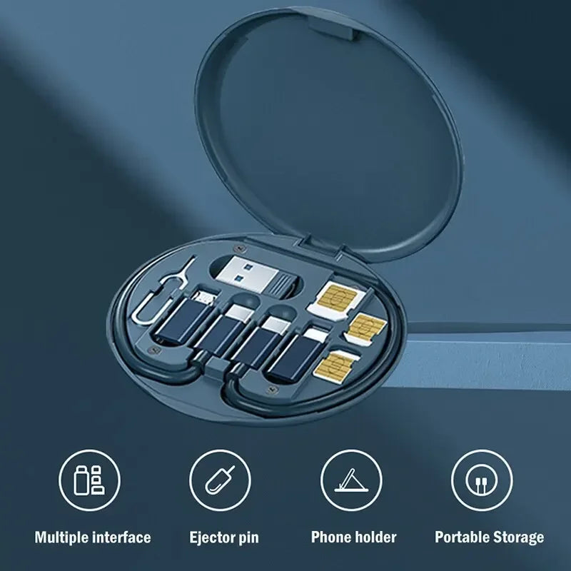 CableBox Pro™ 6-in-1 USB-C Schnelllade-Kit & Reise-Organizer (60W)