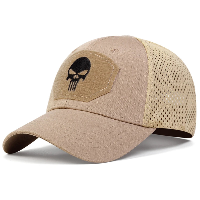 Unisex-Baseballkappe mit Totenkopf-Stickerei – Cooler Style trifft maximale Belüftung