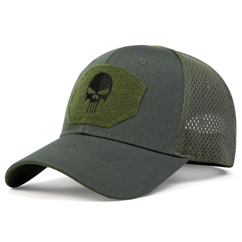 Unisex-Baseballkappe mit Totenkopf-Stickerei – Cooler Style trifft maximale Belüftung