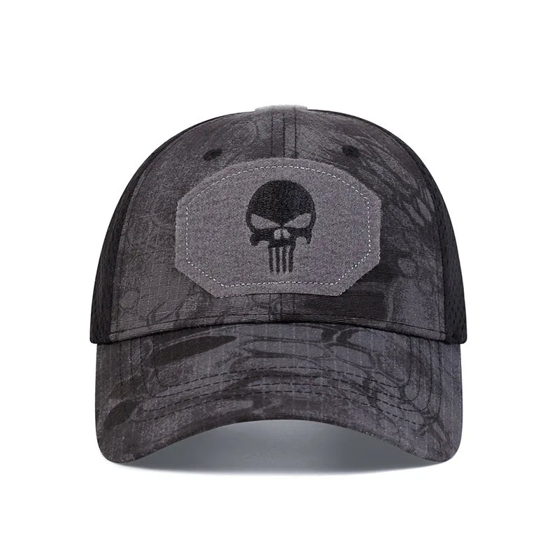 Unisex-Baseballkappe mit Totenkopf-Stickerei – Cooler Style trifft maximale Belüftung