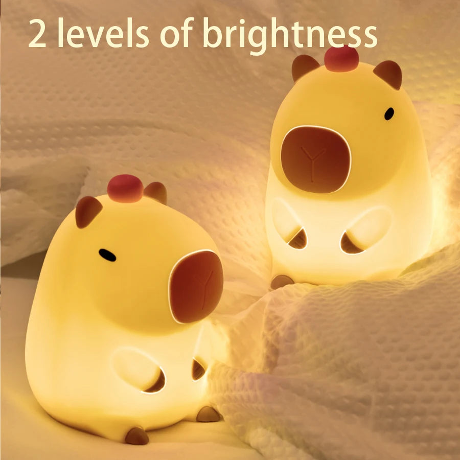 Süßes Capybara LED-Nachtlicht – Dimmbares Silikon-Schlummerlicht für Kinder & Babys