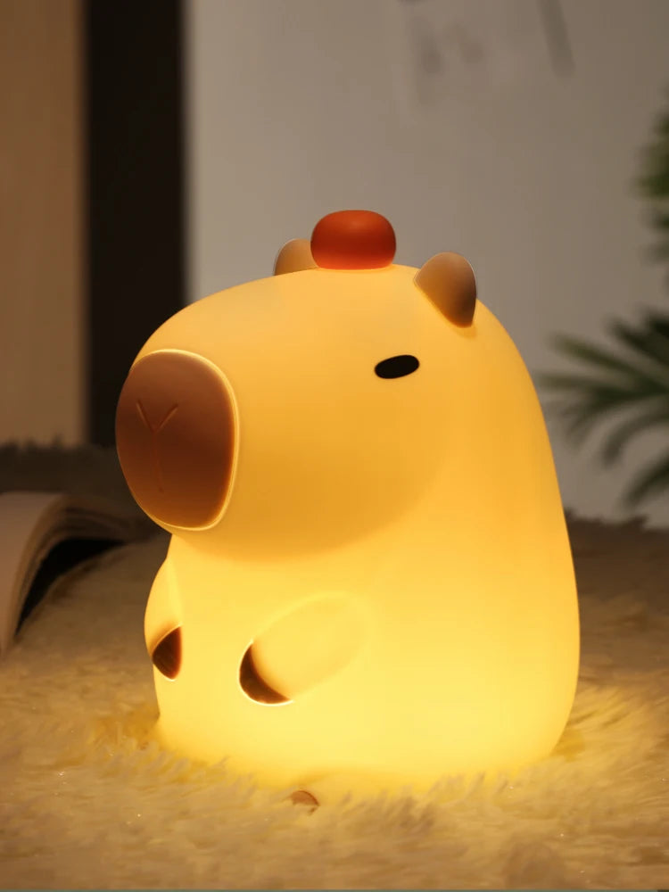 Süßes Capybara LED-Nachtlicht – Dimmbares Silikon-Schlummerlicht für Kinder & Babys