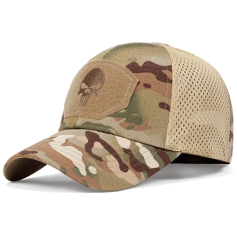 Unisex-Baseballkappe mit Totenkopf-Stickerei – Cooler Style trifft maximale Belüftung