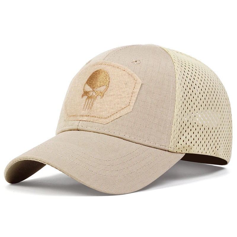Unisex-Baseballkappe mit Totenkopf-Stickerei – Cooler Style trifft maximale Belüftung