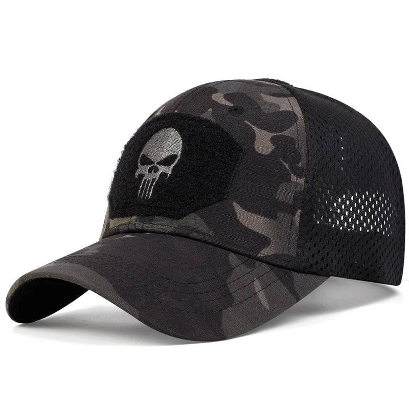 Unisex-Baseballkappe mit Totenkopf-Stickerei – Cooler Style trifft maximale Belüftung
