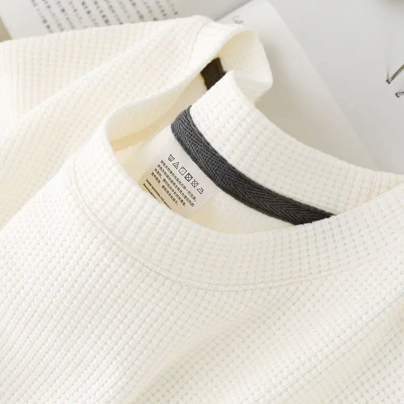 Unisex Waffel-Strick T-Shirt – Premium Oversize Kurzarmshirt