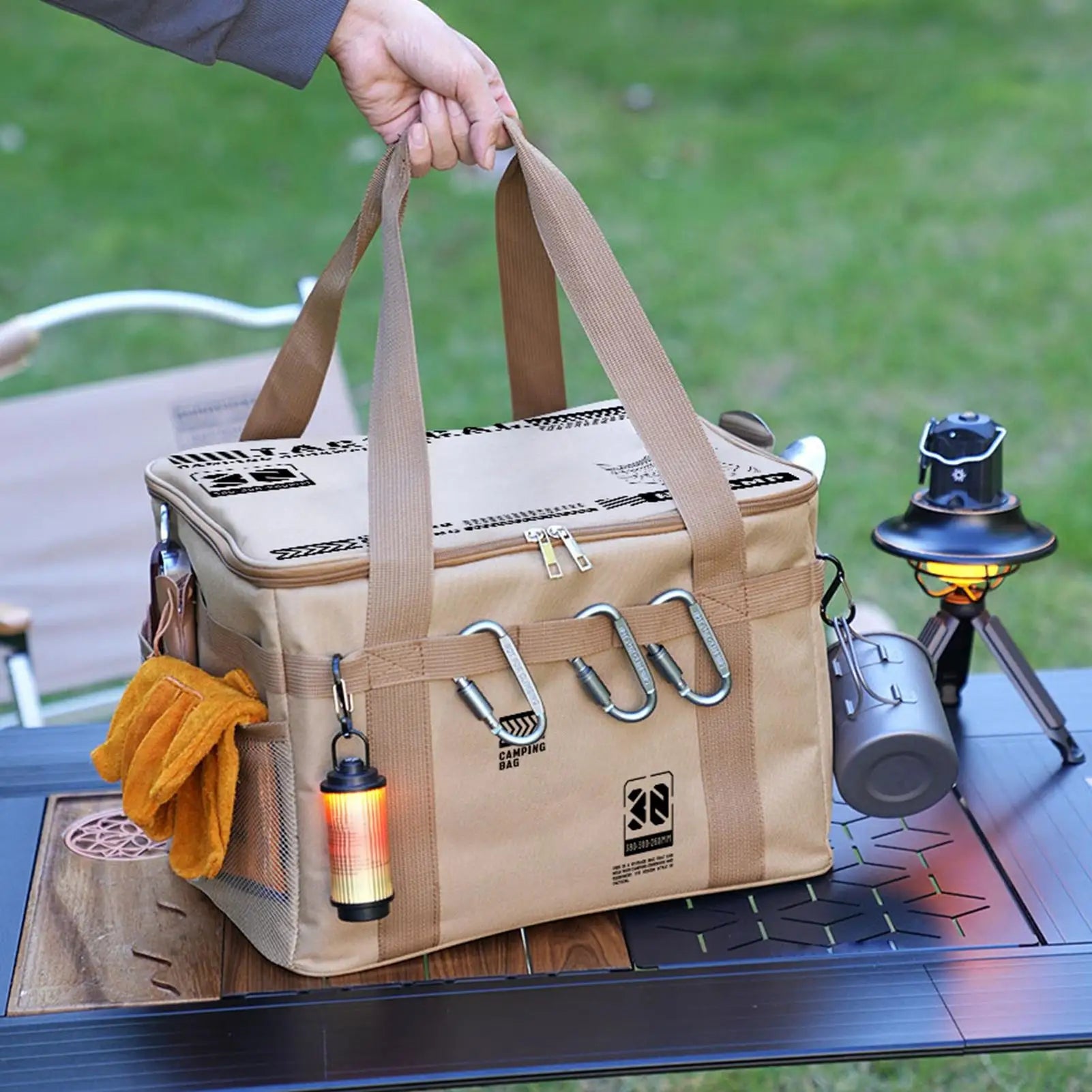 Premium Camping-Organizer-Tasche (30L) – Isolierte Kühltasche & Outdoor-Aufbewahrung